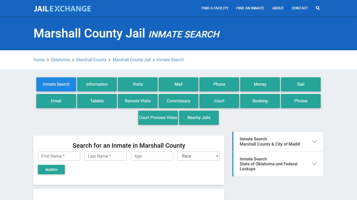 Marshall County Jail, OK Inmate Search: Roster & Mugshots