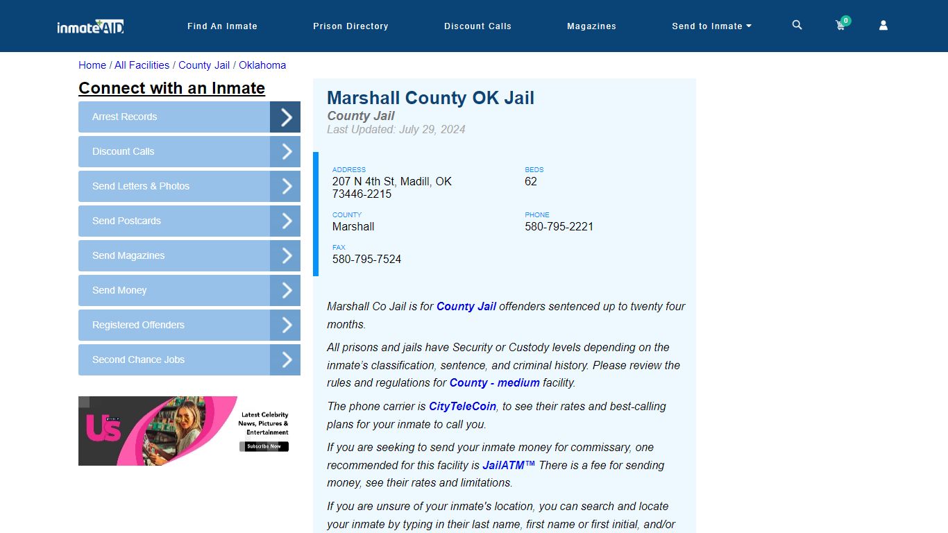 Marshall County OK Jail - Inmate Locator